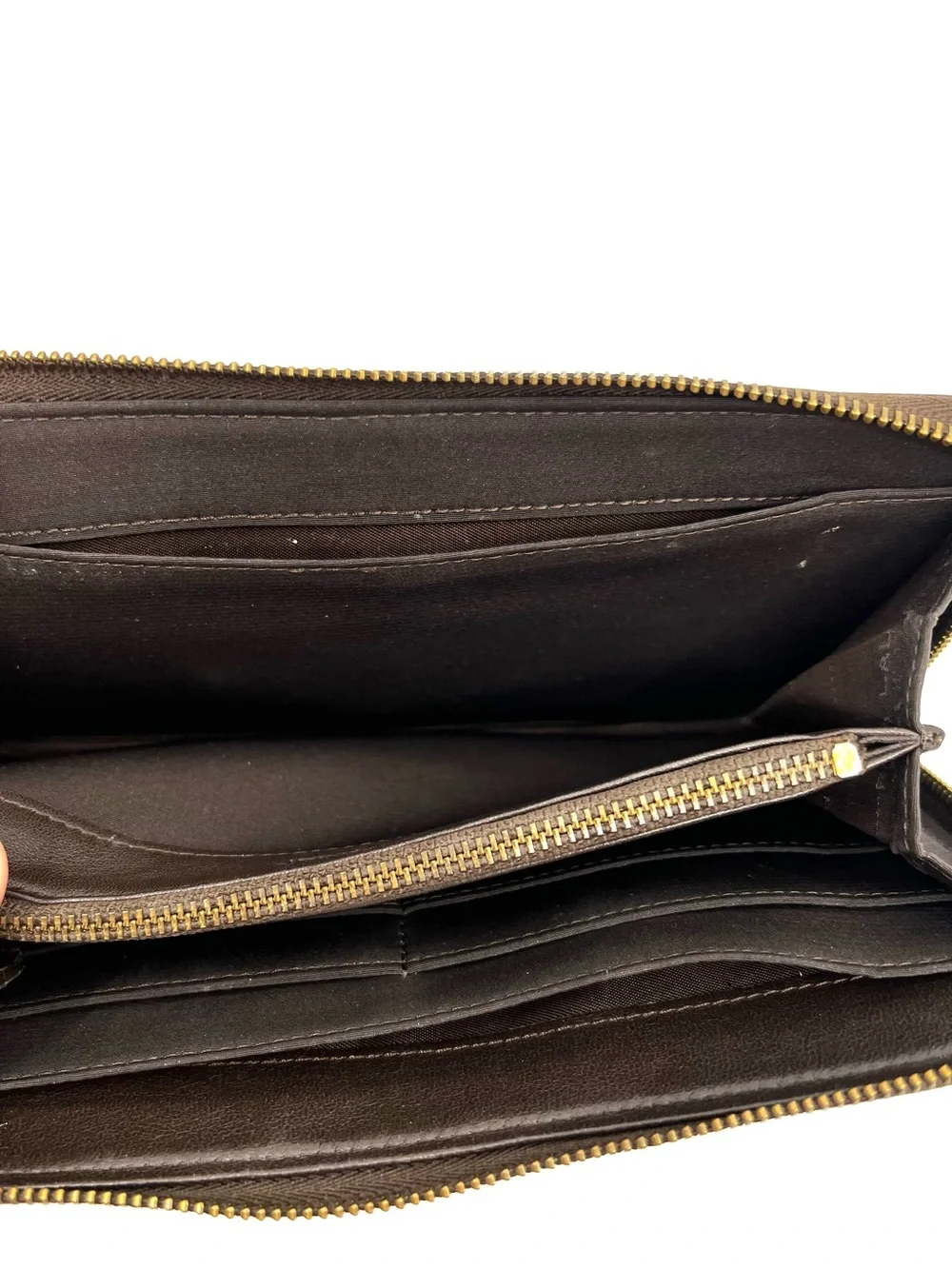 Ralph Lauren Brown Zip Around Accordion Wallet